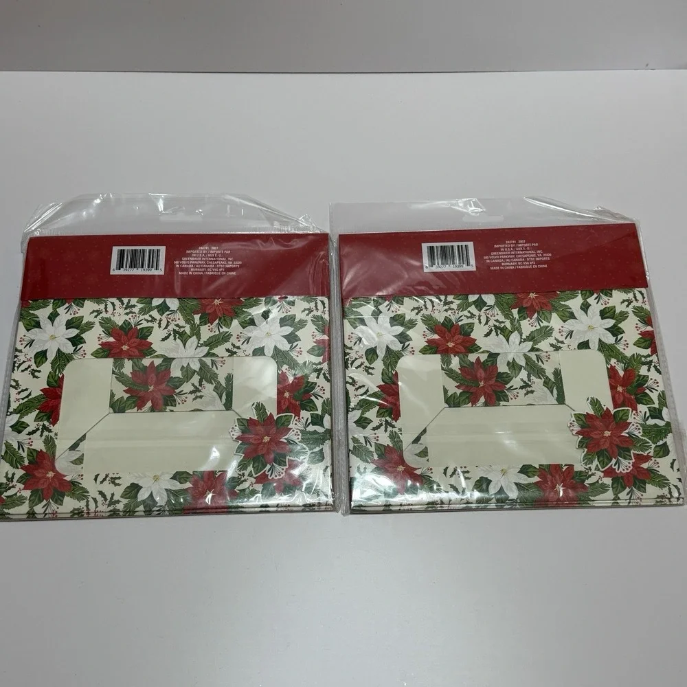 8 Pc Poinsettia Holiday Cookie Boxes Treat gift Box Christmas Cupcake Trays